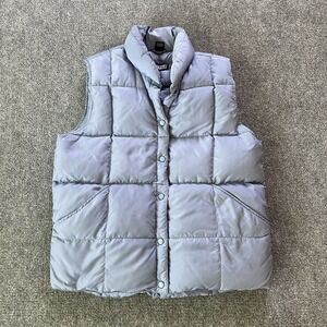 Lands End Vest Womens 14 - 16 Goose Down Feather Filled Puffer Light Baby Blue